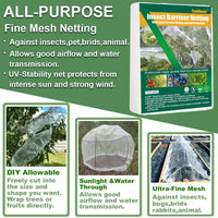 1 x RAW Customer Returns Vegetable net, 3x10m insect protection net, vegetable protection net, plant protection net, fine mesh, insect net, for protecting plants and vegetables, fruit, flowers, greenhouse- RRP €20.99