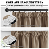 1 x RAW Customer Returns PONY DANCE Opaque Curtains Children s Room Set of 2 100 Blackout Curtains Gathering Tape Double-Layered and Heavy Curtain Heat Protection Thermal Curtain, H 220 x W 140 cm, Cappuccino - RRP €53.4