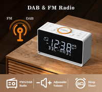 1 x RAW Customer Returns iTOMA DAB and FM Clock Radio with 40 Presets, Bluetooth, Dual Alarm, Sleep Timer, Dimmer Control, USB Charger and Earphone Jack 728 - RRP €49.99