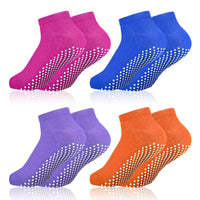 1 x RAW Customer Returns Smilcloud 4 pairs of non-slip socks for women, yoga socks, anti-slip socks 35-39, cotton grip, non-slip ABS socks for girls for yoga, ballet, pilates, hospital, home - RRP €10.07