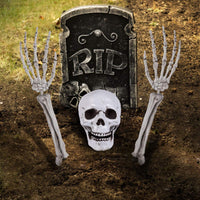 1 x RAW Customer Returns EXCEART Set of 5 Skeleton Bones and Skull Plastic Scary Skeleton for Halloween Decor Props Cemetery Decor Halloween Skeleton with Movable Joints - RRP €21.58