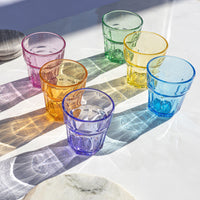 1 x RAW Customer Returns TREND FOR HOME Colorful drinking glasses for children 280 ml glasses colorful set of 6 colored water glasses rainbow glasses party glasses wine glasses colored children s glasses rainbow glasses Gigi Rainbow Blast - RRP €33.66