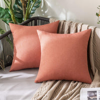 1 x RAW Customer Returns MIULEE Set of 2 Waterproof Cushion Covers Outdoor Sofa Cushions Decorative Pillows Modern Cushion Covers Decorative Cushion Cover Made of Polyester Linen Look for Garden Sofa Living Room Bed 45 x 45 cm Coral - RRP €14.22