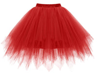 1 x RAW Customer Returns Homrain Tutu Tulle Skirt Women s Tutu Skirt Festive Tulle Party Dress Ballet Firt Tulle Dance Dress Underdress Carnival Costume Crinoline Petticoat for Rockabilly Dress Red L - RRP €20.51