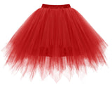 1 x RAW Customer Returns Homrain Tutu Tulle Skirt Women s Tutu Skirt Festive Tulle Party Dress Ballet Firt Tulle Dance Dress Underdress Carnival Costume Crinoline Petticoat for Rockabilly Dress Red L - RRP €20.51