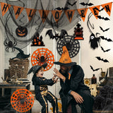 5 x Brand New YBwanli Halloween decoration horror outdoor garden, 40 pieces, horror spider web bat garland decoration set, Gothic skull decoration, create a unique horror atmosphere - RRP €64.95