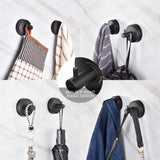 1 x RAW Customer Returns YOHOM Suction Cup Hook Stainless Steel Towel Holder with Suction Cup Bathroom Towel Hook Extra Strong Vacuum Hook Bathroom Shower Kitchen Suction Cup Coat Hook Suction Cup Wall Hook Matt Black 2 Pieces - RRP €18.99