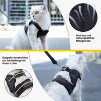 1 x RAW Customer Returns HEYWEAN Cat Harness with Leash Adjustable Escape-Proof Cat Harnesses Ultra-Lightweight Breathable Mesh Puppy Harness Pet Harness for Small Dogs - RRP €18.0