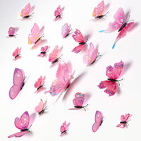 2 x RAW Customer Returns 48 Pieces 3D Butterfly Wall Stickers Removable Butterfly Wall Decals Animated Bling Wall Mural Sticker for Home and Room Office DIY Decoration Pink  - RRP €28.08