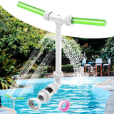 1 x RAW Customer Returns Double Spray Water Fountains, Pool Fountains for Inground Pools Waterfall Spray, 2 Pool Fountains for Above and In Ground Pools Cooler, Green Fluorescence Waterfall Spray Adjustable 2 in 1 Nozzle Fountain - RRP €34.42