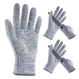 1 x RAW Customer Returns ANDANDA Food Grade Cut Resistant Gloves, Safety Kitchen Gloves for Shucking Oysters, Processing Fish Fillets, Cutting Meat and Wood Carving, Grey, M, 2 Pairs - RRP €14.99