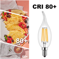 1 x RAW Customer Returns ProCrus E14 Dimmable LED Bulb 4W LED Candle for Chandelier, LED Filament Candle Bulb C35, 2700K Warm White, Replaces 40W, 400lm, Transparent, Pack of 10, Energy Class F - RRP €24.18