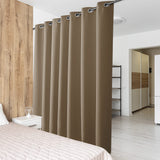 1 x RAW Customer Returns PONY DANCE Modern Living Room Curtains - Blackout Curtains with Rings Interior Divider Curtain Large Thermal Insulating Curtains Mocha W 254 x H 210 cm, 1 Panel - RRP €44.95