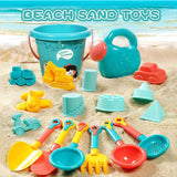 5 x Brand New Shinybox Beach Games, 18 Pieces Travel Sand Toys, Plastic Sandbox Beach Toy with Mesh Bag, Kids Beach Bucket, Shovel Rakes, Watering Can, Beach Toy for Boys and Girls - RRP €96.0