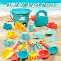 5 x Brand New Shinybox Beach Games for Children, 18 Pieces Sand Travel Toys, Beach Games with Sand Buckets, Sand Shovel, Rake, Beach Castle Mold, Outdoor Toys for Children - RRP €102.0