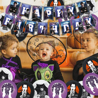 7 x Brand New HUARYEN Wednesday Birthday Decoration, 44 Pieces Wednesday Party Decorations Wednesday Latex Balloons Banner Cake Topper Wednesday Theme Birthday Party Supplies Set for Kids Boys Girls - RRP €49.28