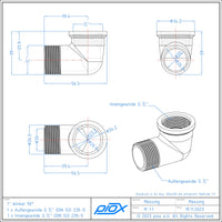 1 x RAW Customer Returns piox fitting, angle 90 degrees I 3 4 inch I with external thread on both sides I brass I connecting piece I angle piece AG x AG - RRP €11.59