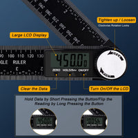 1 x RAW Customer Returns Digital Angle Ruler LCD Display Protractor 360 Degree Stainless Steel Angle Finder with Locking Function for Carpenters Wood Engineering - RRP €18.66