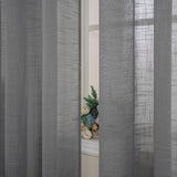 1 x RAW Customer Returns MIULEE Set of 2 Voile Curtains Sheer Linen Curtain with Eyelets Transparent Linen Look Curtain Eyelet Curtain Living Room Window Curtain Translucent Decorative Curtain Bedroom 140 x 225 cm W x H Dark Grey - RRP €25.49