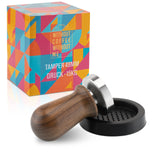 1 x RAW Customer Returns NOUTEN Premium Espresso Tamper Set 49mm with pressure regulation 15kg - Coffee tamper made of stainless steel with an elegantly shaped real wood handle - Perfect for beginners - Matching tamper mat included - RRP €30.16