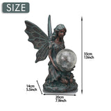 1 x RAW Customer Returns TERESA S COLLECTIONS garden decoration for outdoors, elf garden figures solar glass balls lighting 33 cm elf angel garden figure fairies statue made of resin solar figures fairy fairy figure gifts for women - RRP €38.99