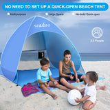 1 x RAW Customer Returns Automatic Beach Tent, Portable Beach Shelter, Anti UV Tent, UV Sun Protection UPF 50 Pop Up Beach Tent for Adults - RRP €33.43