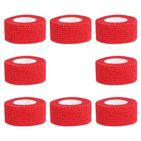 9 x Brand New Cohesive Bandage 8 Pack Self Adhesive Bandage Wrap Breathable Bandage Wrap Rolls Athletic Elastic Self Adherent Wrap for Sports Injury,Wrist, Knee, Ankle Sprains and Swelling 2.5cm Pack of 8 , Red  - RRP €101.16