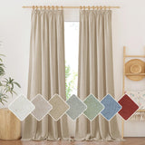 1 x RAW Customer Returns PONY DANCE Linen Curtain with Ruffle Tape Living Room Curtains Linen Set of 2 H 245 x W 140 cm Linen Curtains Semi-Transparent Curtains Boho Curtains Linen Look Ruffle Tape, Khaki - RRP €37.26