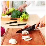 1 x RAW Customer Returns hecef ceramic knife set 3-piece, sharp kitchen knife set, black ceramic 6 chef s knife, 4 fruit knife, 3 vegetable knife - RRP €25.44