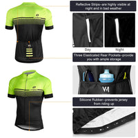 1 x RAW Customer Returns LAMEDA Short Sleeve Cycling Jersey Men Women T-Shirt Jersey Functional Shirt Elastic Breathable Quick-Drying Fabric Cycling Jersey for Cycling Outdoor Sports Black Green L  - RRP €29.99