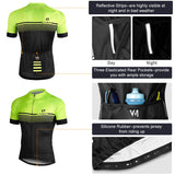 1 x RAW Customer Returns LAMEDA Short Sleeve Cycling Jersey Men Women T-Shirt Jersey Functional Shirt Elastic Breathable Quick-Drying Fabric Cycling Jersey for Cycling Outdoor Sports Black Green L  - RRP €29.99