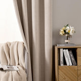 1 x RAW Customer Returns MIULEE Blackout Curtains with Eyelets Linen Look Set of 2 245 x 140 cm Beige Curtain Opaque with Eyelets Thermal Curtain Cold Protection Curtains Living Room Bedroom Heat Insulating - RRP €46.99