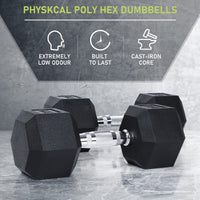 1 x RAW Customer Returns PhysKcal Odorless Hex Dumbbell Set with Polyrubber Coating 2.5kg, 5kg, 7.5kg, 10kg, 12.5kg, 15kg, 20kg, 12.5kg, 12.5kg - RRP €54.99