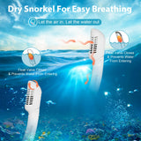 1 x RAW Customer Returns FORMIZON Snorkel set for children, anti-fog diving goggles for children, snorkel mask set with 180 panoramic glass lens and three-channel dry snorkel for swimming, snorkeling white  - RRP €33.72