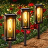 1 x RAW Customer Returns Solar lamps for outdoor garden, 4 pieces solar lights for the garden, IP65 waterproof solar lights garden, automatic auto on off solar lights for the garden, lawn lighting. - RRP €38.3