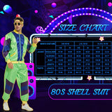 1 x RAW Customer Returns WELLCHY 80s 90s outfit women, tracksuit 80s 90s costume, 80s 90s disco costume, jogging suit retro suit with headband, bracelets, glasses, couples for carnival costumes - RRP €31.75