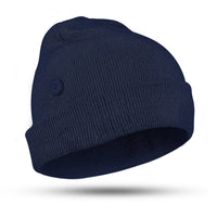 1 x Brand New COCASES Men s Beanie Unisex Winter Hat for Men and Women with 2 Buttons Dark Blue - RRP €22.8