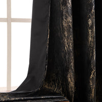 5 x Brand New MIULEE Curtains Black Gold Velvet Curtains Curtains with Eyelets Loops Gold Curtains Curtain for Bedroom Living Room Velvet Curtains Set of 2 140 x 280 cm W x H Black - RRP €216.8