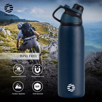 1 x RAW Customer Returns Fjbottle Stainless Steel Sports Drinking Bottle with Magnetic Lid 1L, 800ml, 600ml, 400ml BPA-Free Leak-Proof Children s Bottle - Suitable for Carbonated Drinks 1500ML Thermo Water Bottle for School, Fitness - RRP €22.99