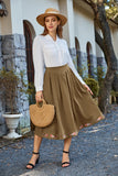 2 x RAW Customer Returns Women s Summer Cottagecore Dress Elegant with Pocket Knee-Length Fairy Swing Skirt Khaki XXL - RRP €66.52