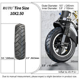 1 x RAW Customer Returns RUTU 10x2.50 Tires - 10 Wheel Compatible with Electric Scooters, Smart Self Balancing Scooters, Boards with 6 Rims, Fit for 36V, 48V, 400W, 500W, 800W Hub Motor M365, Set of 2 - RRP €27.22