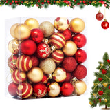 1 x RAW Customer Returns Matte Shiny Christmas Baubles, 50 Pieces, Glitter Ornament, Shatterproof Hanging, Christmas Tree Wedding Party Decoration Set Red and Gold  - RRP €25.99