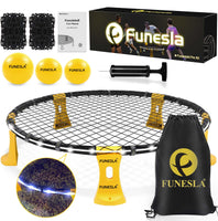 1 x RAW Customer Returns Funeslaball outdoor game set, illuminated round net game set team games consisting of light bar, game net competition net, 3 balls, drawstring, ball pump, game for garden, beach, park, indoors - RRP €45.37