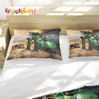 1 x RAW Customer Returns YORDET 3D Tractor Bed Linen Set Children s Bed Linen Soft and Comfortable Microfibre Duvet Covers for Couch and Sofa Picnic Beach C, 135 x 200 cm  - RRP €30.7