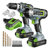 1 x RAW Customer Returns WORKPRO 20V Electric Screwdriver, 20V Cordless Drill Driver, 2 Speeds, Combination Screwdrivers, 2 Batteries, Quick Charger, LED Light, 21pc Accessories - RRP €119.99