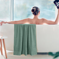 1 x RAW Customer Returns GLAMBURG Cotton 2 Pack Oversized Bath Towels 100 x 150 cm, Large Bath Towels, Ultra Absorbent, Compact, Eco-Friendly and 100 Recyclable, Quick Drying and Lightweight Towel, Jade - RRP €18.14