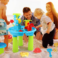 1 x RAW Customer Returns deAO water play table, 4 in 1 water table for children outdoors including sand mold, shovel, watering can, activity sensory play table sand water toy for ages 2 3 4 years and up boys and girls Orbicular  - RRP €36.99