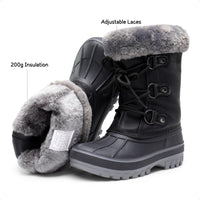 1 x Brand New DREAM PAIRS Boys Girls Snow Boots Fashion Winter Boots Medium Boots with Warm Faux Fur Lining BLACK 28 EUR Forester-E - RRP €41.21