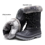 2 x RAW Customer Returns DREAM PAIRS Boys Girls Snow Boots Fashion Winter Boots Medium Boots with Warm Faux Fur Lining BLACK 31 EUR Forester-E - RRP €67.64