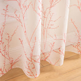 1 x Brand New MIULEE Sheer Voile Curtains Printed with Branch 2 Panels with Polyester Eyelets for Bedroom Living Room Kitchen Modern Modbido Red 140x145cm - RRP €22.8